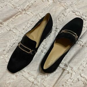 NWOT Nine West Suede Flat Black Dress Shoe